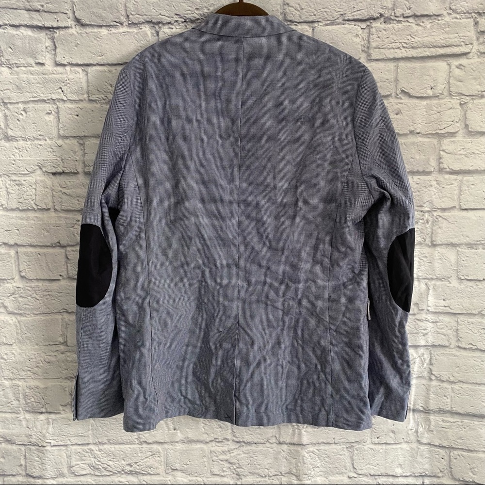 NWT H&M Men's Blue Slim Fit Elbow Patch Blazer Jacket Size 44 - Picture 4 of 5